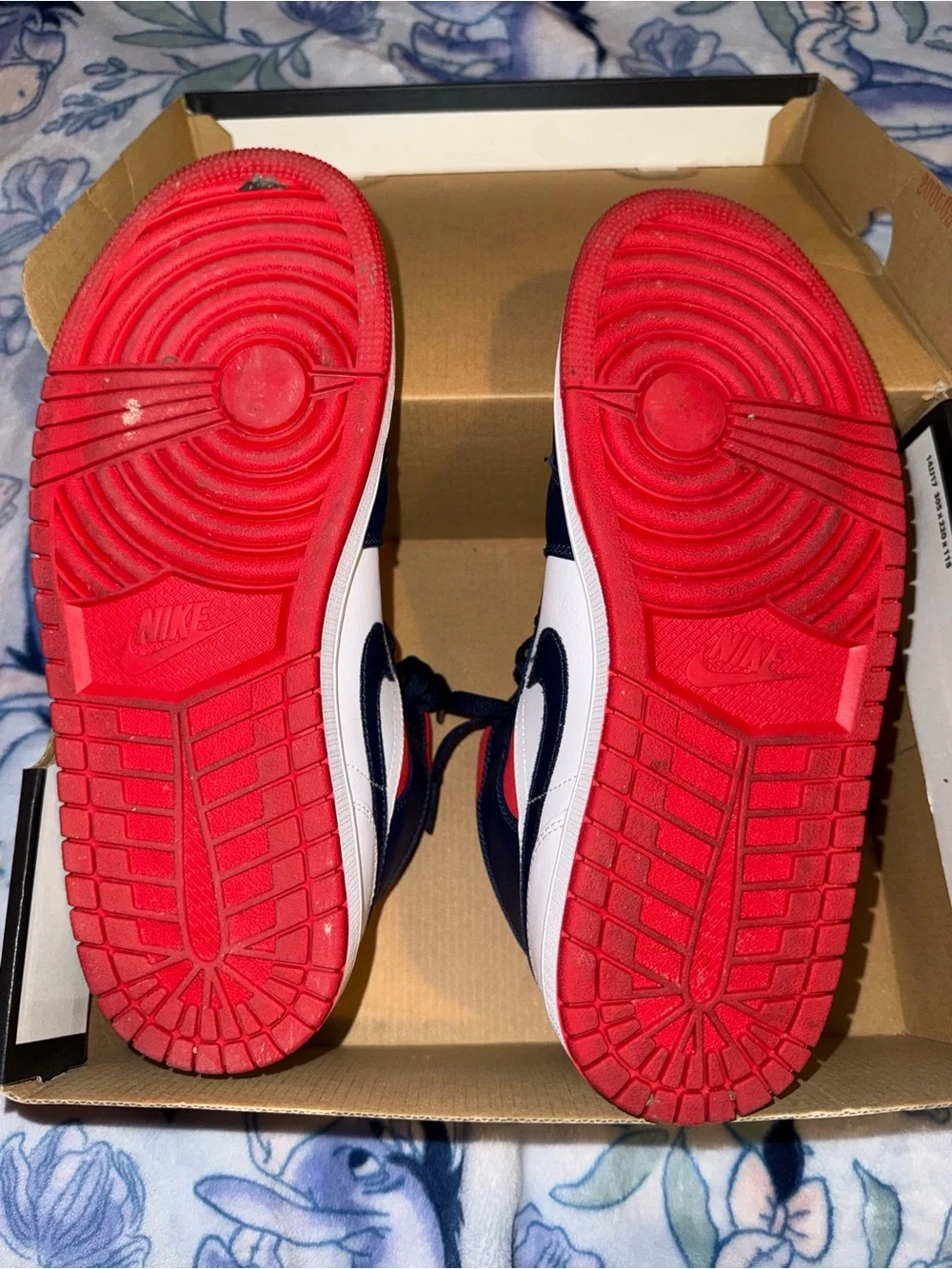 Jordan 1 Low Men's Sneakers - Navy/White/Red